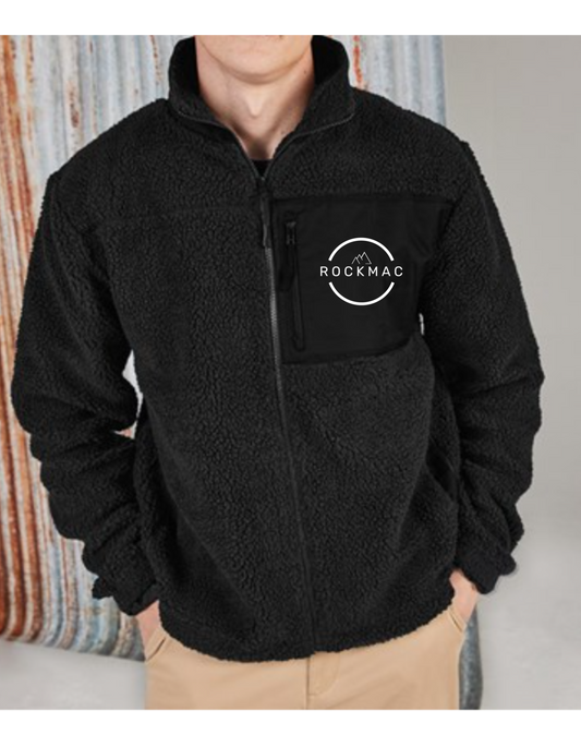 Unisex Sherpa Fleece with pocket black